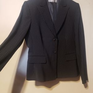 Tahari Black Pinstripe Skirt Suit Size 8